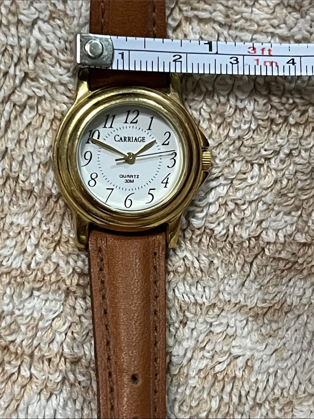 Women's Gold-Tone Brown Leather Strap Watch - Brown